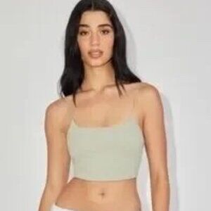 Garage Eva Cropped Cami Sage Green Size: L